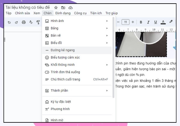 Hướng dẫn cách tạo đường kẻ trong Google Docs đơn giản bước 2 Hướng dẫn cách tạo đường kẻ trong Google Docs đơn giản bước 2