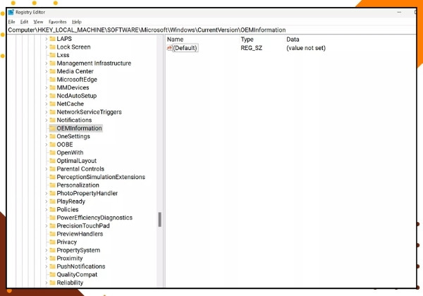 Hướng dẫn cách thay đổi thông tin OEM của Windows 11 bước 2-2