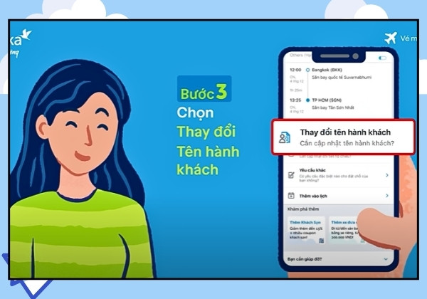 Hướng dẫn chi tiết cách thay đổi thông tin hành khách trên Traveloka bước 3