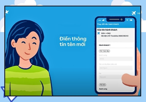 Hướng dẫn chi tiết cách thay đổi thông tin hành khách trên Traveloka bước 4