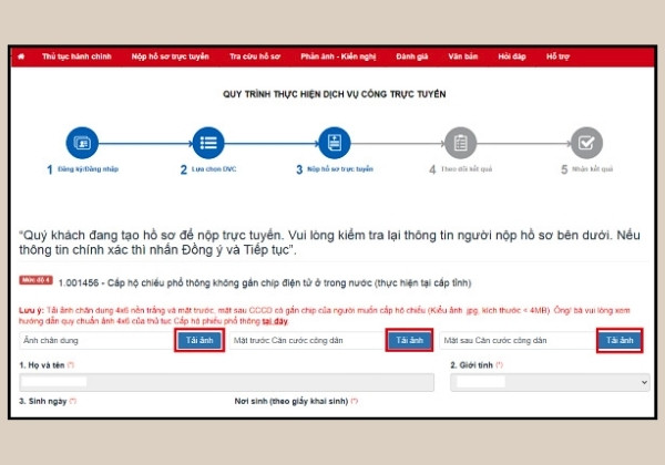 Hướng dẫn chi tiết cách thay đổi thông tin Passport online bước 9