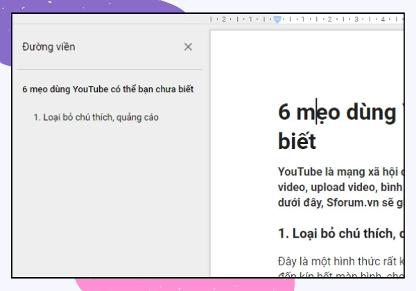 Hướng dẫn chi tiết cách thêm outline trong google docs bước 3 Hướng dẫn chi tiết cách thêm outline trong google docs bước 3