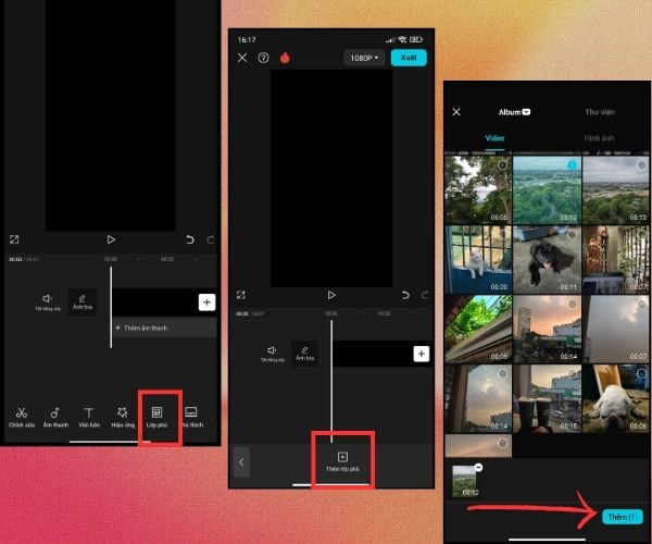 Hướng dẫn ghép 4 video vào 1 khung trên Capcut bước 4