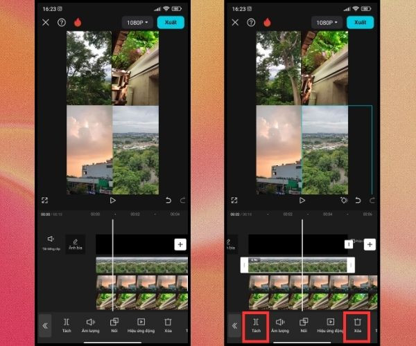 Hướng dẫn ghép 4 video vào 1 khung trên Capcut bước 7