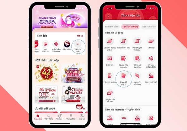Hướng dẫn thay đổi thông tin thuê bao Viettel qua ứng dụng My Viettel bước 2
