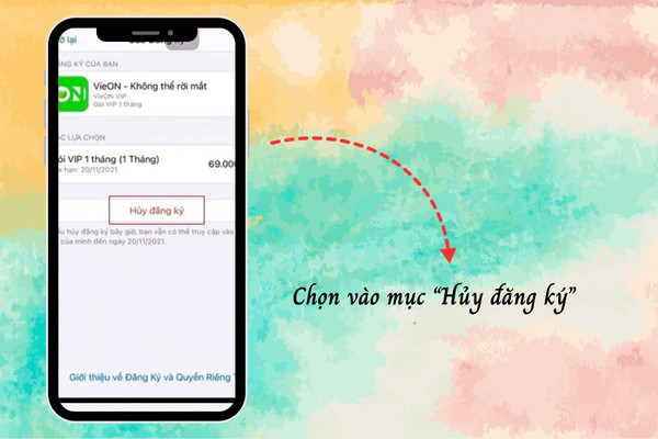 Hủy trong cài đặt iPhone bước 4 Hủy trong cài đặt iPhone bước 4
