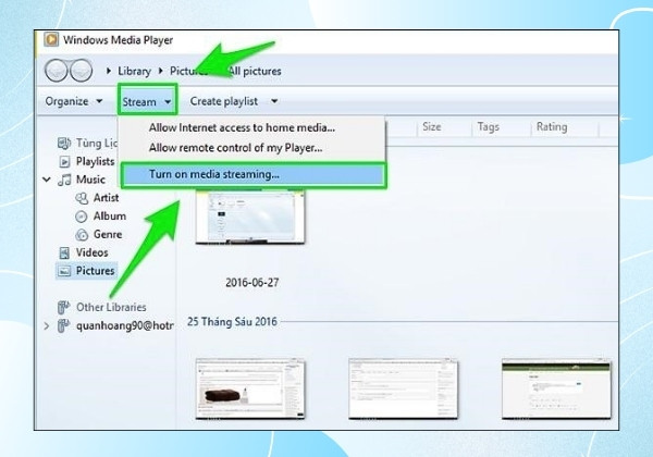 Kết nối màn hình Laptop với Tivi qua cổng DLNA bước 1