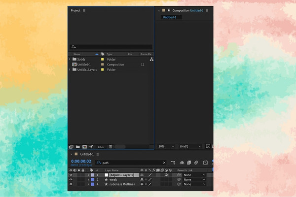 Cách mở Effect Control trong After Effect