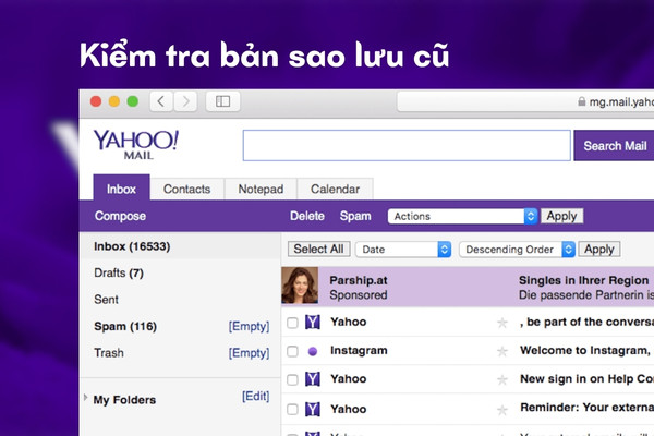 Khôi phục email đã xóa vĩnh viễn trong yahoo