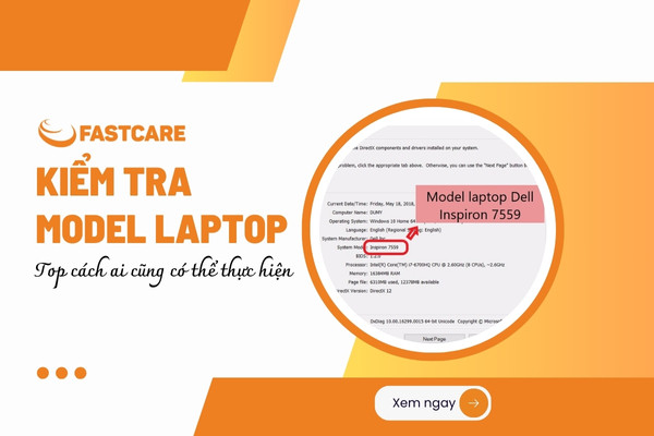 Kiểm tra model laptop