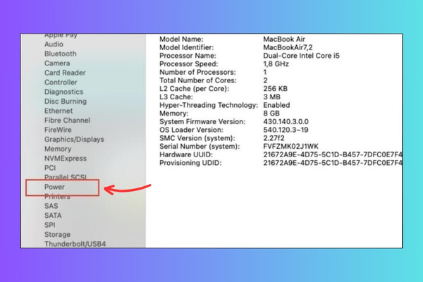 Kiểm tra pin MacBook cũ bước 2