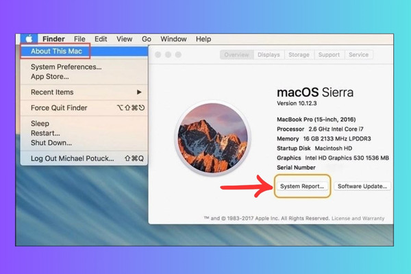 Kiểm tra pin MacBook cũ bước 1