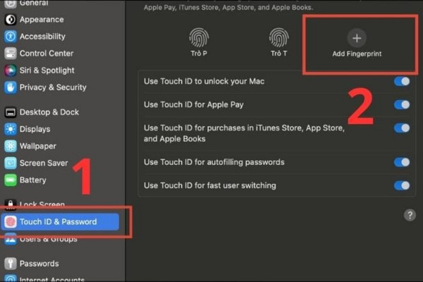 Kiểm tra Touch ID trên macbook cũ bước 2