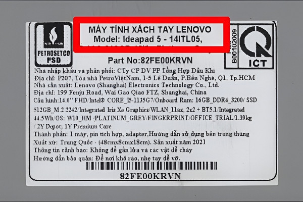 Kiểm tra model laptop