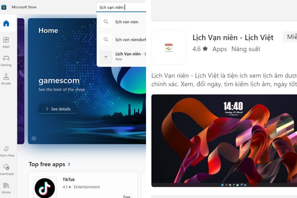 Cách xem lịch âm trên Windows 10