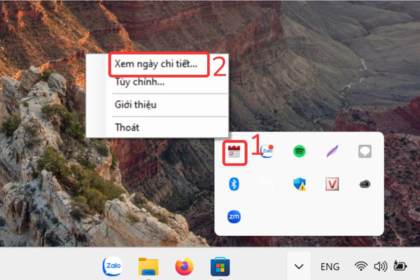 Cách xem lịch âm trên Windows 10