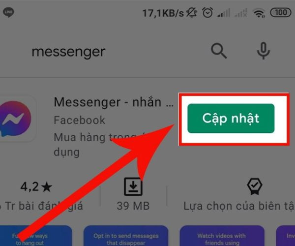 Lưu ý cập nhật Messenger Lưu ý cập nhật Messenger