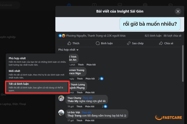 Mở bình luận Facebook thông qua trình duyệt B3