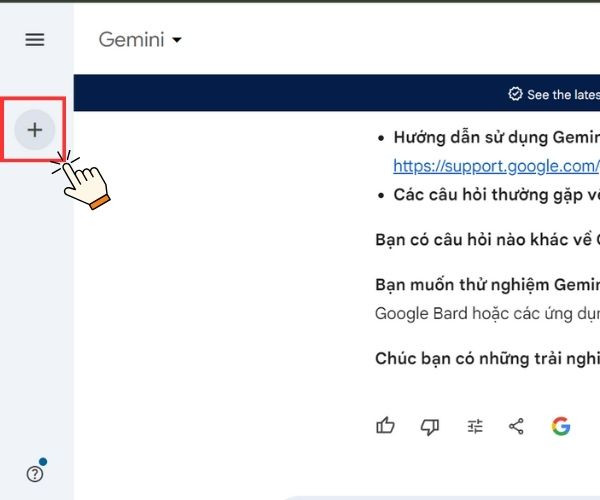 mở cuộc hội thoại mới trong Gemini