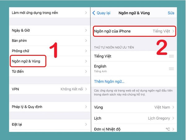 Ngôn ngữ của iPhone