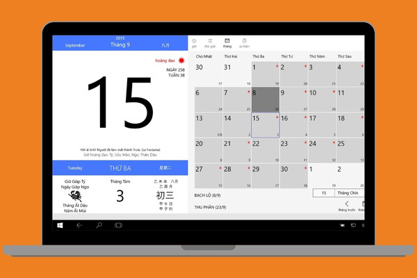 Cách xem lịch âm trên Windows 10
