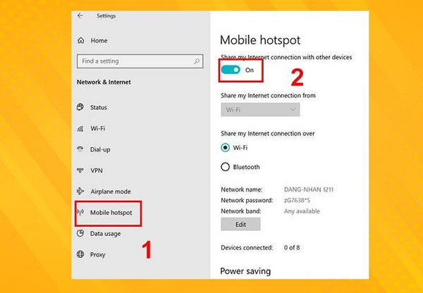 Phát wifi từ laptop win 10 b2