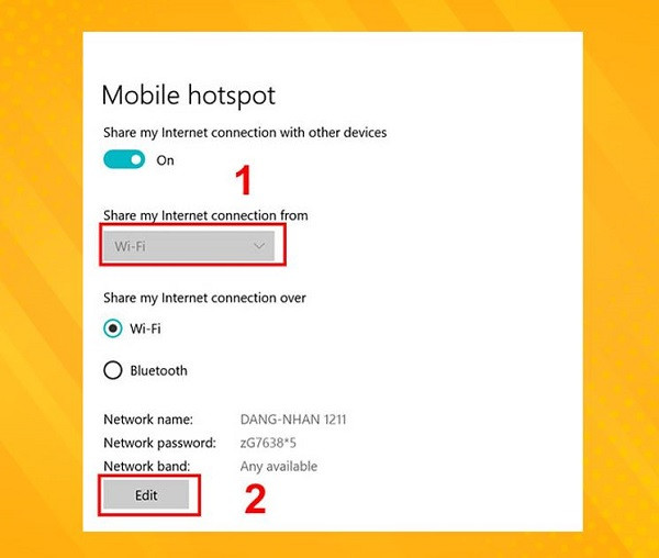 Phát wifi từ laptop win 10 b3