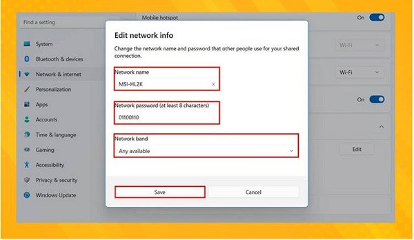 Phát wifi từ laptop win 11 b5