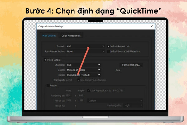 Xuất file không nền trong After Effect