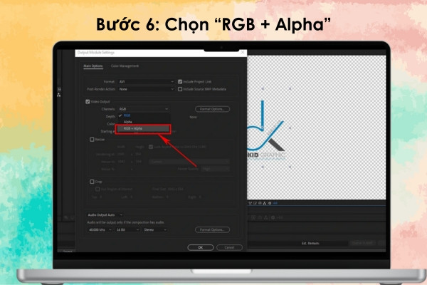 Xuất file không nền trong After Effect