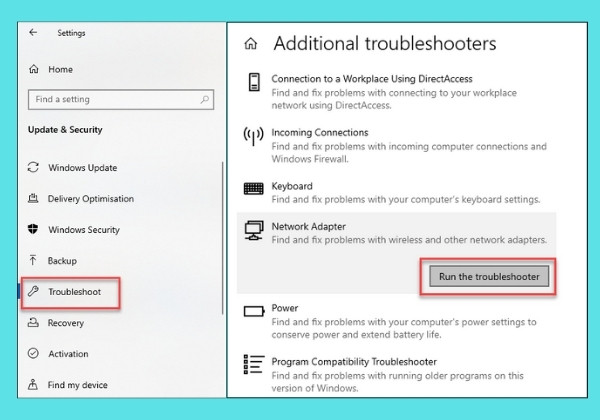 Sử dụng công cụ hỗ trợ Troubleshooting để khắc phục bước 2