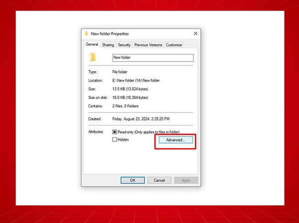 Sử dụng tính năng có sẵn để đặt mật khẩu cho folder b2