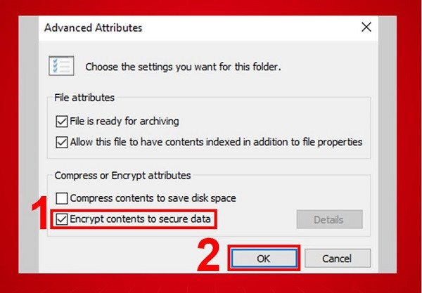 Sử dụng tính năng có sẵn để đặt mật khẩu cho folder b3
