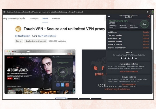 Sử dụng Touch VPN để khắc phục lỗi Studocu bước 3 Sử dụng Touch VPN để khắc phục lỗi Studocu bước 3