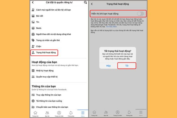 Tại sao không online nhưng Messenger vẫn sáng bước 2