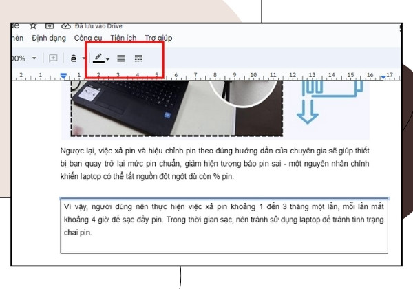 Tạo đường viền bằng công cụ thêm bảng bước 3 Tạo đường viền bằng công cụ thêm bảng bước 3