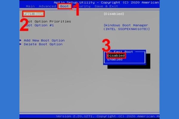 Tắt Fast Boot B1
