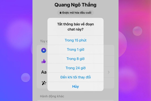 Tắt thông báo cuộc gọi thoại trên Messenger