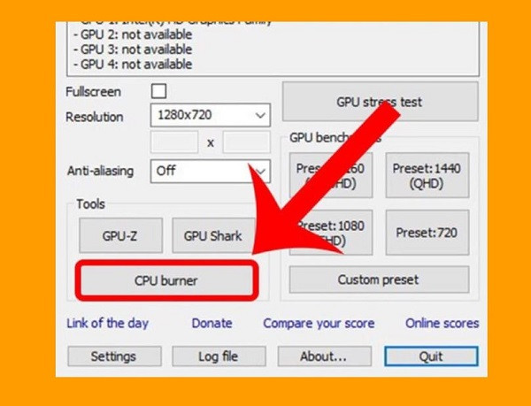 Test điểm chuẩn của CPU 1 Test điểm chuẩn của CPU 1