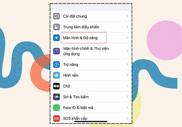 Thiết lập màn hình iPhone theo tiêu chuẩn B2 Thiết lập màn hình iPhone theo tiêu chuẩn B2