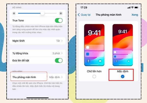 Thiết lập màn hình iPhone theo tiêu chuẩn B3 Thiết lập màn hình iPhone theo tiêu chuẩn B3