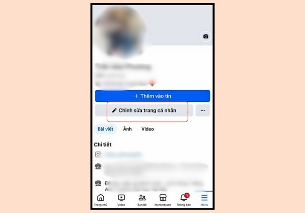 Tiến hành chỉnh sửa độ tuổi trong hồ sơ cá nhân B1