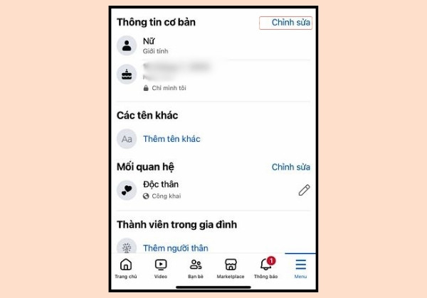 Tiến hành chỉnh sửa độ tuổi trong hồ sơ cá nhân B3