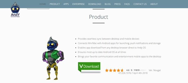 Andy Android Emulator – Kết nối đầy đủ với Android