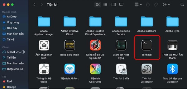 Bước 3 Cách mở Terminal trên Mac bằng Finder đơn giản