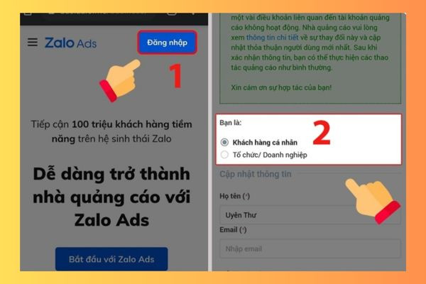 Bước 3 Cách tạo tài khoản Zalo Ads Bước 3 Cách tạo tài khoản Zalo Ads