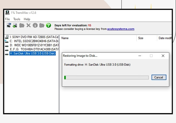 Bước 4.5: Bắt đầu tạo bộ MacOs cài cho Windows Bước 4.5: Bắt đầu tạo bộ MacOs cài cho Windows