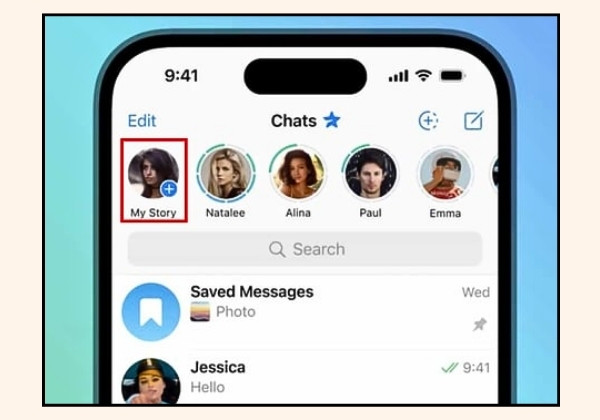 Các bước đăng Telegram Stories video bước 1