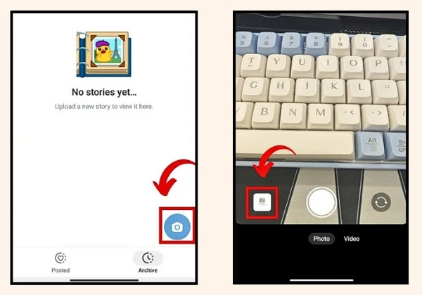 Các bước đăng Telegram Stories video bước 2