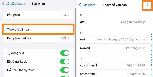 Cách bật tính năng viết tắt trên bàn phím B2